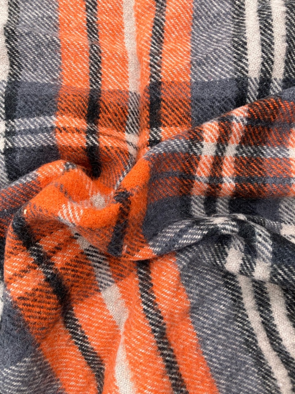 Lands' End Alpaca-Wool blend plaid blanket